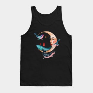 Ocean Moon and whales Tank Top